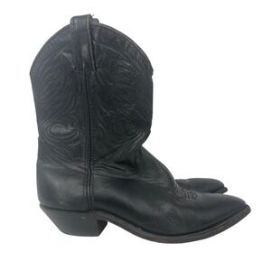 Vintage Code West Cowboy Boots Womens 7 Black Leather Western Cowgirl Rodeo